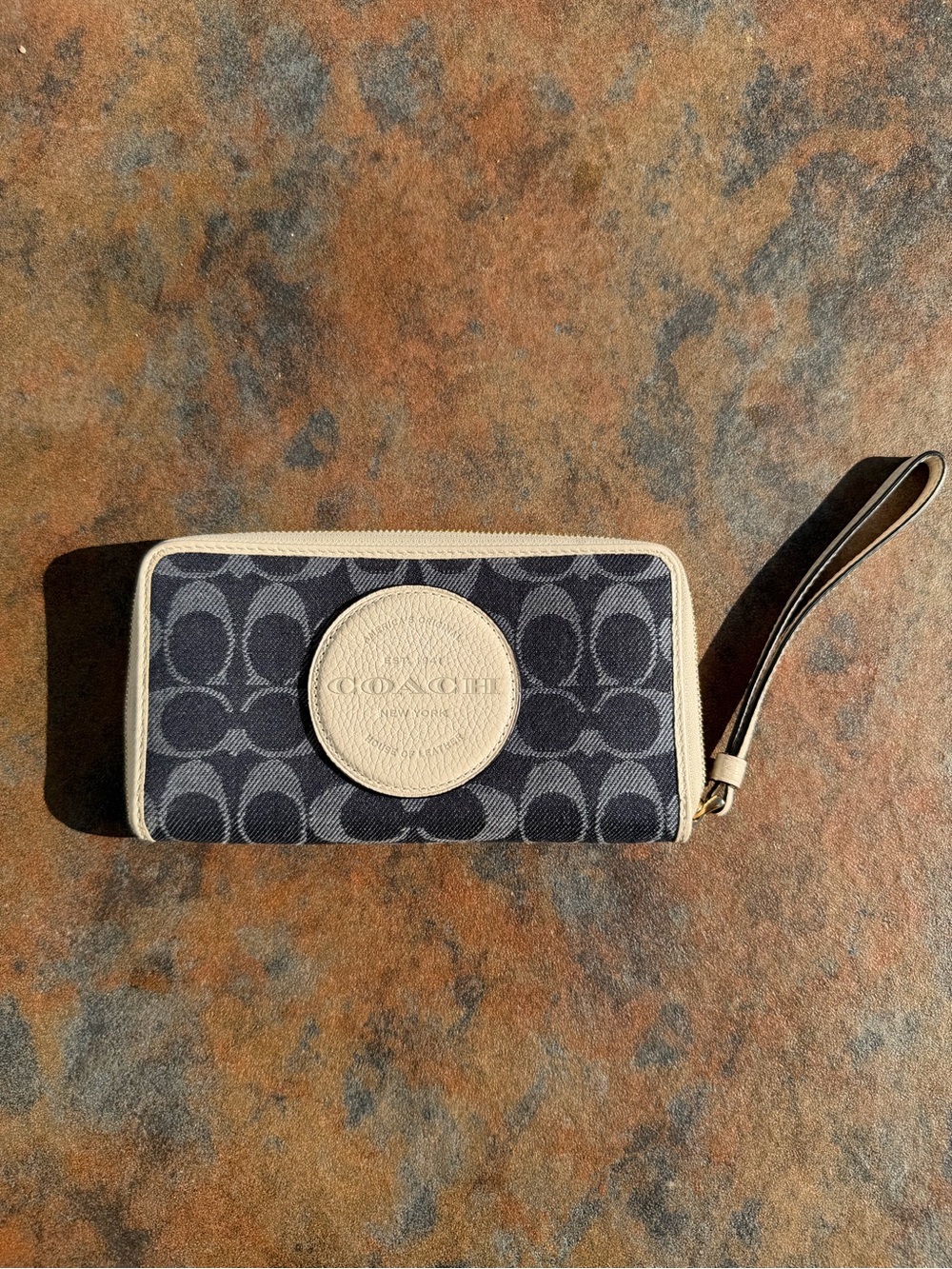 Coach Dempsey Large Wallet Signature Denim